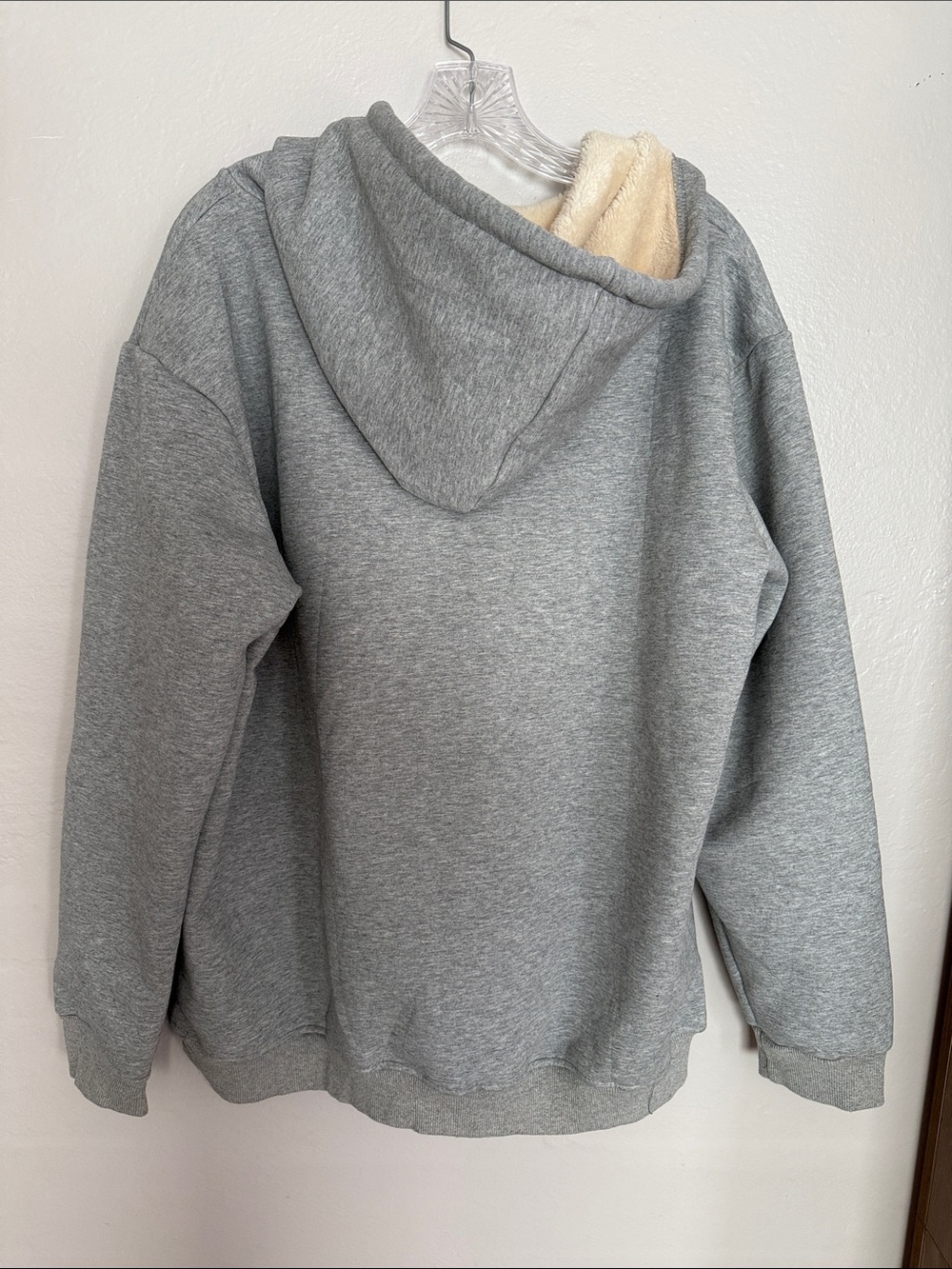 Men's Sherpa faux fur lined Pullover Hoodie Sweatshirt - Picture 2 of 6